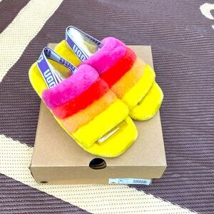 Ugh fluff yeah slide, size 5, yellow, pink, orange